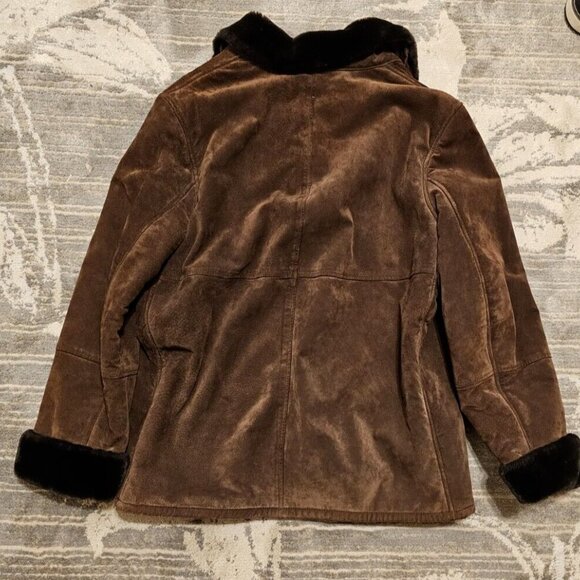 Gallery Genuine Leather Suede Faux Fur lining Jacket L - Picture 3 of 16